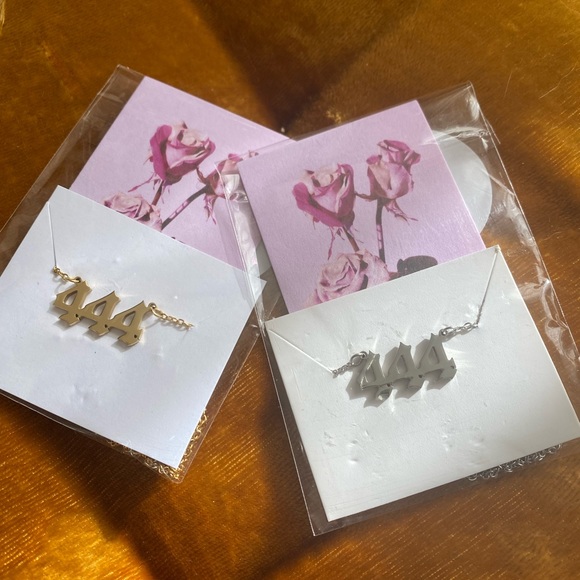 444 gold or silver angel number necklace - Picture 3 of 3